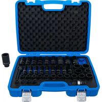 Juego de llaves de vaso de impacto hexagonal entrada 12,5 mm (1/2") 9 - 30 mm 40 piezas