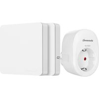 DEWENWILS Funksteckdosen mit Fernbedienung 16A 3680W 30M Reichweite 2 Wandschalter Plug-In Ein/Aus Funk-Wandschalter Erweiterbarer Lichtschalter für Feiertagsdeko Weiß
