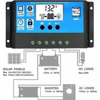 Régulateur de charge solaire Régulateur de panneau solaire Régulateur de 12V/24V avec interface USB 20A