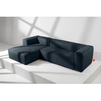KONSIMO FEROX Modernes Ecksofa Links aus breitem Cordstoff, marineblau