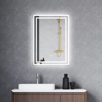 AVER-GROWTH Rectangle 700x500mm Cold White Light Bathroom LED Mirror with Anti-fog, Memory Function, Horizontal or Vertical, IP44