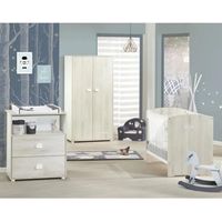baby-price Smile Babyzimmer Buchenholz grau 120x60 cm