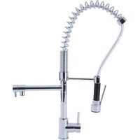 Rubinetto miscelatore per cucina con doccetta finitura cromo h.66x32 cm EFFEZ