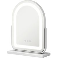 Miroir de maquillage LED éclairage réglable rotation 360° contrôle tactile blanc 33x12x44,5 cm