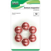 Lebez Magnetknöpfe MR-20 für Tafel Rot Ø 20 mm Blister 12 Stück