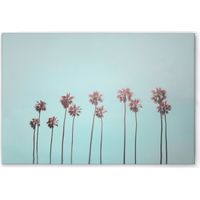 Leinwandbild Palmen Zart Blau Rosa M1-No.51066 - Kunstdruck auf Leinwand in Blau Rosa - Wandbild 45 x 30 cm