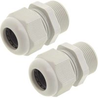 2x Presse étoupe écrou de câble en polyamide PA gris RAL 7035 étanche Connecteur Réglable Fils Etanchéité Protection Stabilité, M12 pour câble Ø 3mm -6mm