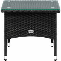 Rattan side table black 50x50x45 cm uv resistant