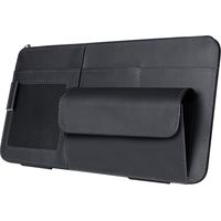 Organiseur de pare-soleil de voiture avec plusieurs poches - Peut contenir des lunettes de soleil, des documents et des cartes - Compatible avec la plupart des véhicules, noir