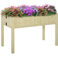 Letto per Orto Rialzato Pieghevole Legno Fori Drenaggio 115x56x76 cm