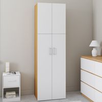 JULIANA blanco y madera armario 2 puertas 50 cm armario con estante