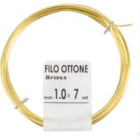 20PZ FILO OTTONE DIAMETRO 1 MM LUNGHEZZA 7 MT MATASSINA 50 G