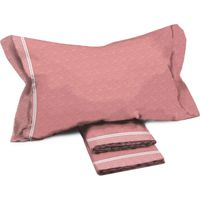 Lenzuola Matrimoniali Cotone Completo MAXI Tex Family - Design Moderno 'Time' Colore Rosa