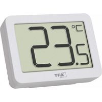 TFA Dostmann termometro digitale per interni, 30.1065.02, monitoraggio della temperatura ambiente, mini termometro, piccolo, bianco