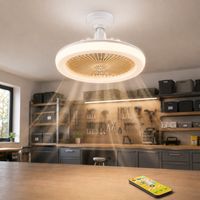 HEMVOR Ventilateur de Plafond Ampoule LED E27 Télécommande Gradable Jaune