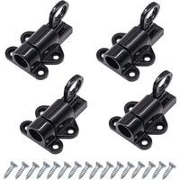 4pcs Door Latch Automatic Door Lock Exterior Door Lock Window Latches Spring Lock Bolts Black Aluminum Band Screws