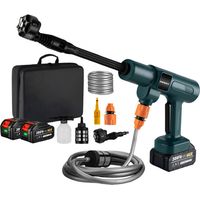 Nettoyeur haute pression sans fil 100 bar, débit max 4.1L/min , Buse Multi-Fonctions 6-en-1, Nettoyeur haute pression portable - avec deux batteries et accessoires