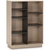 Bücherregal Bücherregal Vigo 110x80 cm, Büro Bücherregal, Eiche und Grau, 80 x 33 x 110 cm