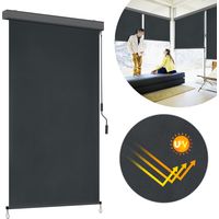 AUFUN Store Vertical Pour Balcon, Store De Balcon En Aluminium, Store Vertical, Store Enrouleur ExtéRieur, MéCanisme à Manivelle, Store Enrouleur LatéRal, Brise-Vue Pour Balcon, Terrasse, Protection S