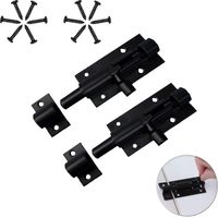 Sliding Latch, Slide Bolt, Door Lock Bolts, Door Latch, Sliding Door Latch, Door Lock, Slide Bolt with Screws, 2 Pieces, Butyeak (6.3 x 2.5 cm)