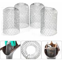 4 de Gouttière en Aluminium Flexible Diamètre 8cm Grille Grillage Stop Feuille Crapaudine Crépine Pare Feuille Cache Gouttière pour Protéger Gouttière Contre les Feuilles Toiture