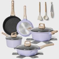 Granite Nonstick Sauce Casserole 18 cm, Glass Lid