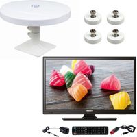 Pack ANTARION TV LED 18.5" 47cm Téléviseur HD 12V + Antenne TNT Camping Car + 4 Aimants