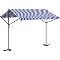 Auvent autoportant bleu et blanc 300x300 cm tissu et acier