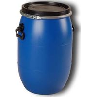 Negomix – Fût en PEHD 60 L avec couvercle étanche – Poignées latérales – Résistant aux produits chimiques – Empilable pour stockage