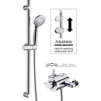 Thermostatic Concentric Exposed Shower Mixer + Riser Rail 135mm to 150mm Centres