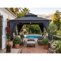 Pavillon Horus mit Vorhängen, 3,4x3,4m, Grau - Dancover