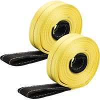 2 Pack Webbing Lifting Sling Strap 6M x 5CM Durable Nylon Lift Sling Straps Flat Eyes, for Vehicle, Constructions, Steel, Trailer, Max Breaking Strength 3333lbs