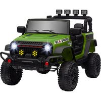 Buggy 4x4 électrique enfant UTV - Voiture à 2 moteurs 12V avec télécommande 2.4Ghz - Vert