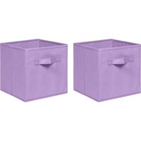 Foldable Storage Boxes,Non-Woven Fabric Storage Box Set,Storage Drawers for Cube Storage Unit,26.5x26.5x28 cm (Light Purple, Set of 2)