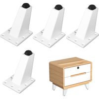 Pieds de meubles réglables, pieds de canapé blancs de rechange, pieds de meubles en aluminium inclinés