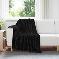 vidaXL Jeté Noir 150 x 130 cm Toison