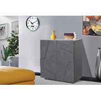 Dmora - Aparador Dmalcui, Aparador de cocina con 2 puertas, Buffet de salón, 100% Made in Italy, cm 81x44h86, Pizarra