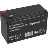 amazon 4 Multipower Blei-Akku MP7,2-12B Pb 12V / 7,2Ah VdS G109009, Faston 6,3