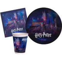 Ciao- Kit Party Tavola Harry Potter (Piatti, Bicchieri, tovaglioli), Multicolore, 8 persone, AZ053