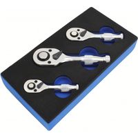 SET 3 PZ MINI CRICCHETTI NANI 1/2" 3/8" 1/4" CRICCHETTO NANO 72 DENTI 72S sa