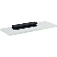 Sapho Pirenei - Mensola, lunghezza 20 cm, vetro trasparente/nero MY009B-11