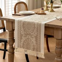 Runner da tavolo impermeabile, lungo 35x180 cm, stile bohémien, con frange a nappe, ideale per un tavolino da festa