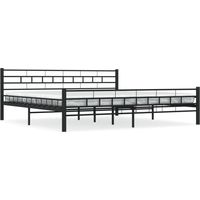 Estructura de cama de acero negro 200x200 cm