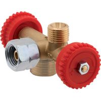 Vanne de dérivation double G1/4 – Écrou x 2 – Raccord gaz fileté – Pour réglage continu de l'arrivée gaz – GOK