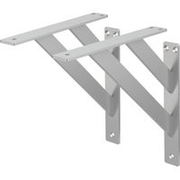 ML-Design Set de 2x Soporte de Estante 240x240mm Plata de Aluminio Estilo Industrial Ángulos para Estantería de Pared Apto para Tableros, Balda, Repisa Flotante y Proyectos DIY de Bricolaje