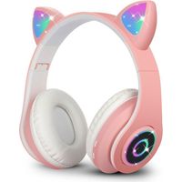 Casque d\'oreille sans fil - Uplayteck - Casque audio Bluetooth pliable - Micro intégré - Anti-bruit - Rose