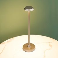 Lampe à poser tactile dorée LED dimmable design minimaliste IP44 - Rico