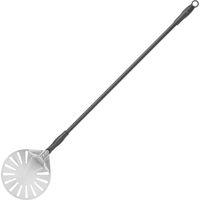 Pala para pizza con mango móvil, perforada, redonda, de acero inoxidable, diámetro 230 mm, longitud 1200 mm - Hendi 617199