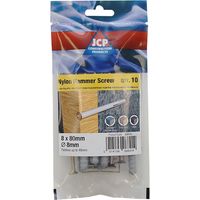 Jcp Fixings Nylon Hammer Screws ZYP - 8 x 100mm - Box of 50