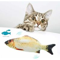 Chat Jouet Simulation Poisson Poisson Électronique Cataire Jouet Balançoire Poisson Chat Jouet USB Rechargeable En Remuant Poisson Chat Jouet carassin